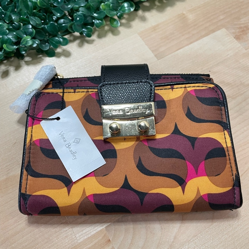 Vera Bradley Multicolor Modern Lights Pushlock Wallet - New with tags